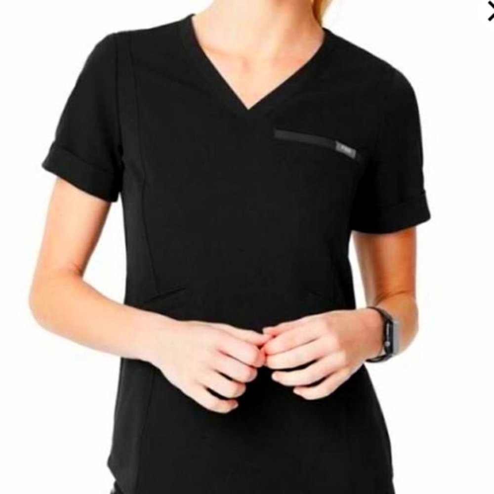 Figs Black Zinga Scrub Top XS